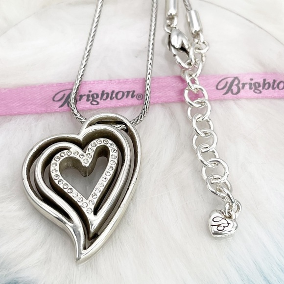 Brighton Infinity Heart Silver Plate Crystal Necklace - Picture 3 of 8